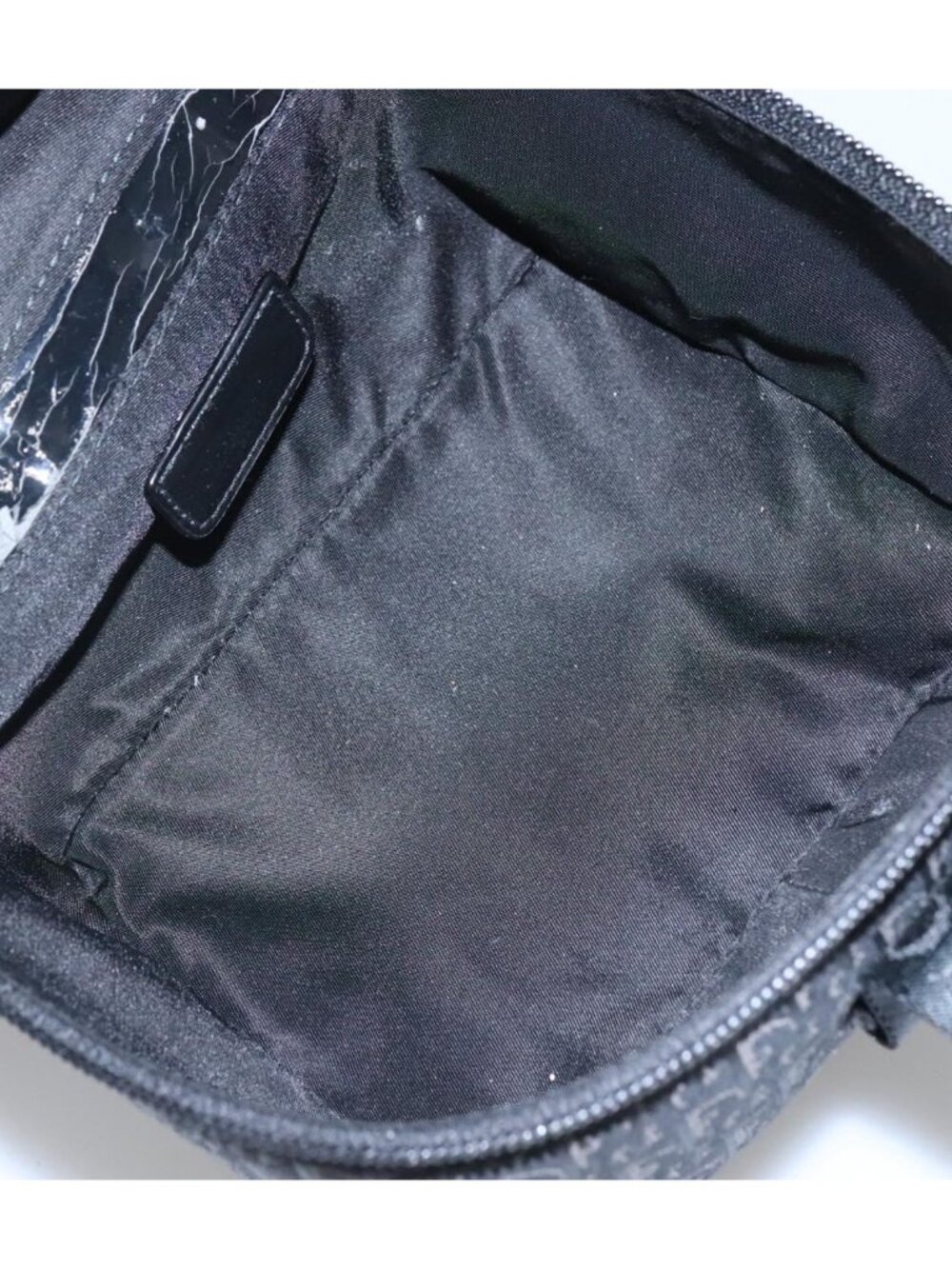 Christian Dior Trotter Canvas Vanity Chain Pouch Black Silver - Picture 8 of 16